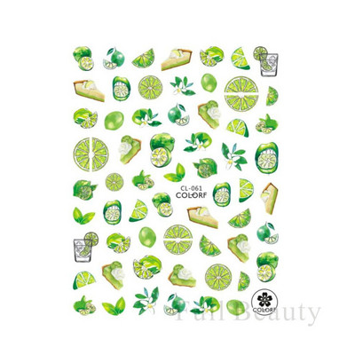 3D citrona augļu nagu uzlīme ķiršu radoša augļu nagu māksla Jauki pašlīmējoši slīdņi vasaras maisījuma dizains manikīra dekorēšanai