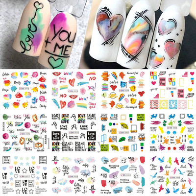 12 tk Marmorist küünte vesikleebised tindiga õitsevad tekstuursed kleebised küüntele gradientkiledega võlusid kevadised liugurid maniküüri kaunistused