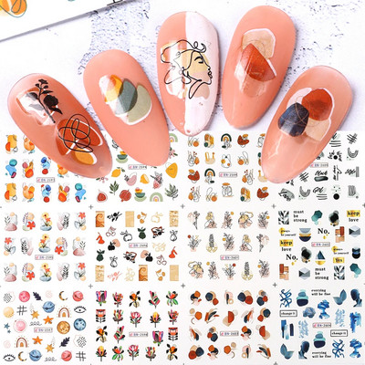 12 tk Marmorist küünte vesikleebised tindiga õitsevad tekstuursed kleebised küüntele gradientkiledega võlusid kevadised liugurid maniküüri kaunistused