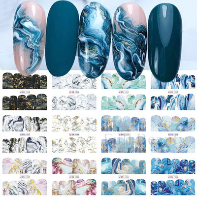 12 tk Marmorist küünte vesikleebised tindiga õitsevad tekstuursed kleebised küüntele gradientkiledega võlusid kevadised liugurid maniküüri kaunistused