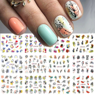 12 tk Marmorist küünte vesikleebised tindiga õitsevad tekstuursed kleebised küüntele gradientkiledega võlusid kevadised liugurid maniküüri kaunistused