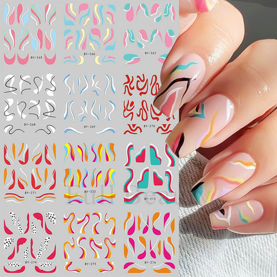 12 tk Marmorist küünte vesikleebised tindiga õitsevad tekstuursed kleebised küüntele gradientkiledega võlusid kevadised liugurid maniküüri kaunistused