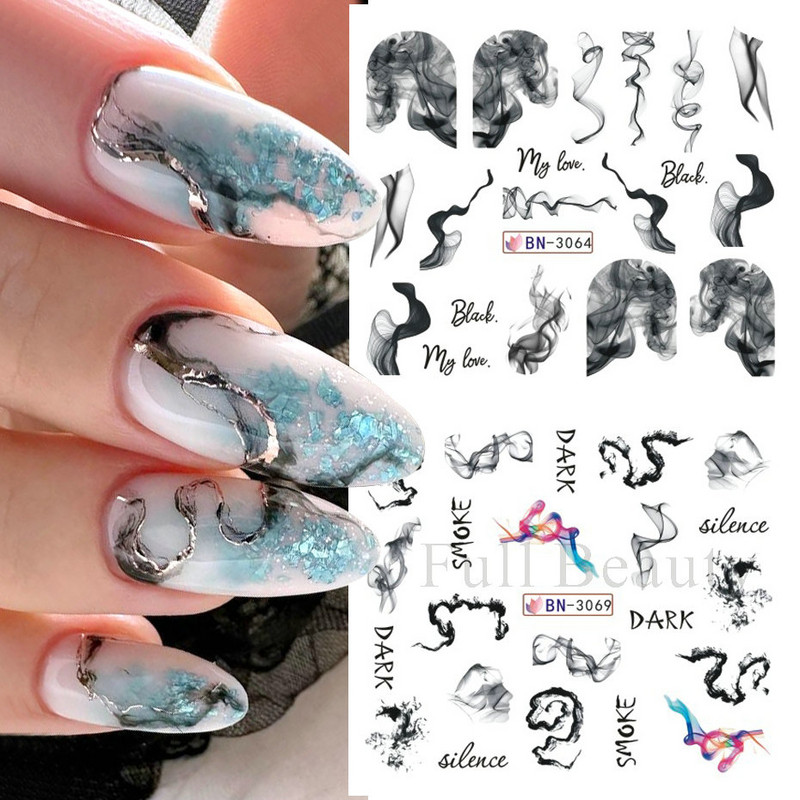 12 tk Marmorist küünte vesikleebised tindiga õitsevad tekstuursed kleebised küüntele gradientkiledega võlusid kevadised liugurid maniküüri kaunistused