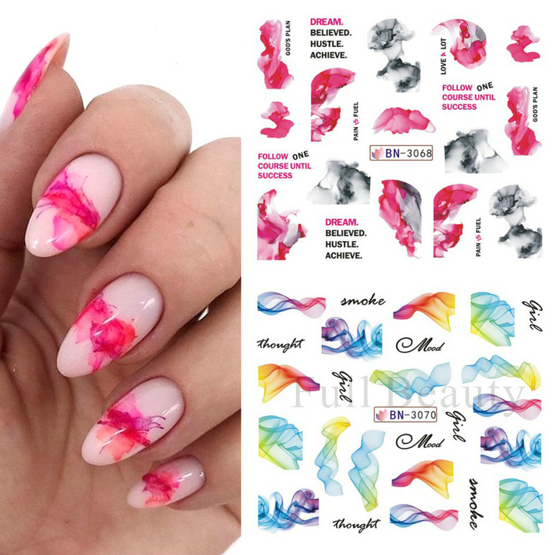 12 tk Marmorist küünte vesikleebised tindiga õitsevad tekstuursed kleebised küüntele gradientkiledega võlusid kevadised liugurid maniküüri kaunistused