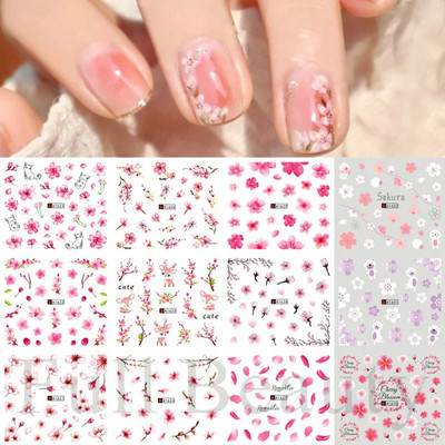 12 db tavaszi virág körömmatricák liliom virágos levél vízáteresztő matricák körömcsúcsokhoz manikűr dekoráció LABN3049-3060