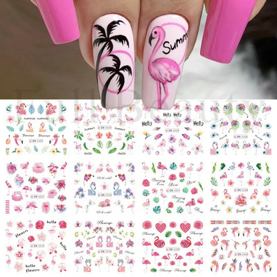 12 db tavaszi virág körömmatricák liliom virágos levél vízáteresztő matricák körömcsúcsokhoz manikűr dekoráció LABN3049-3060