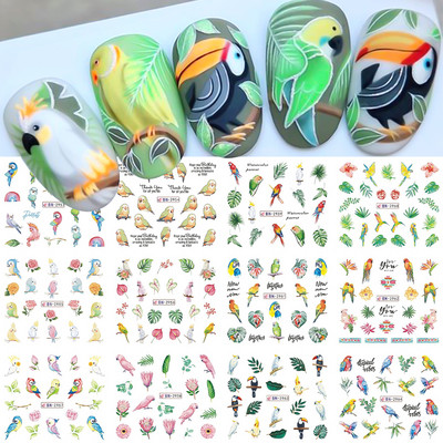 12 db tavaszi virág körömmatricák liliom virágos levél vízáteresztő matricák körömcsúcsokhoz manikűr dekoráció LABN3049-3060