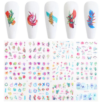 12 db tavaszi virág körömmatricák liliom virágos levél vízáteresztő matricák körömcsúcsokhoz manikűr dekoráció LABN3049-3060