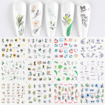 12 db tavaszi virág körömmatricák liliom virágos levél vízáteresztő matricák körömcsúcsokhoz manikűr dekoráció LABN3049-3060