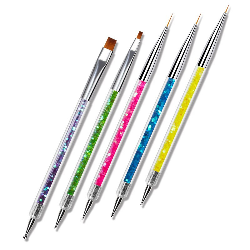 5 bucăți Nails Art Dotting Pen Perii pentru unghii Accesorii pentru unghii Seturi de instrumente Accesorii pentru unghii pentru profesioniști Set de manichiură