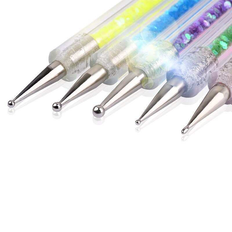 5 bucăți Nails Art Dotting Pen Perii pentru unghii Accesorii pentru unghii Seturi de instrumente Accesorii pentru unghii pentru profesioniști Set de manichiură