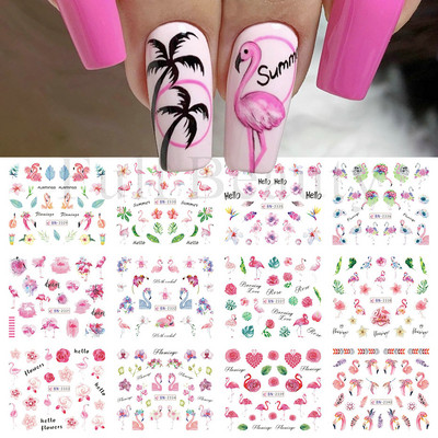 12gb Melns Zieds Lapu Burts Ūdens Uzlīmes Uzlīmes Nagām Mežģīnes ģeometriskas līnijas Sieviešu sejas slīdnis Ūdenszīmes Manikīra dekors