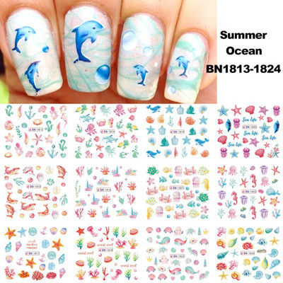 12gb Melns Zieds Lapu Burts Ūdens Uzlīmes Uzlīmes Nagām Mežģīnes ģeometriskas līnijas Sieviešu sejas slīdnis Ūdenszīmes Manikīra dekors