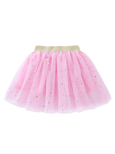 LJMOFA Vasaras Bērnu Tīkla Minisvārki Meitenes Princeses Zvaigznes Glitter Deju Balets Tills Tutu Mežģīņu svārki Ballīte Mazuļu Apģērbi D235
