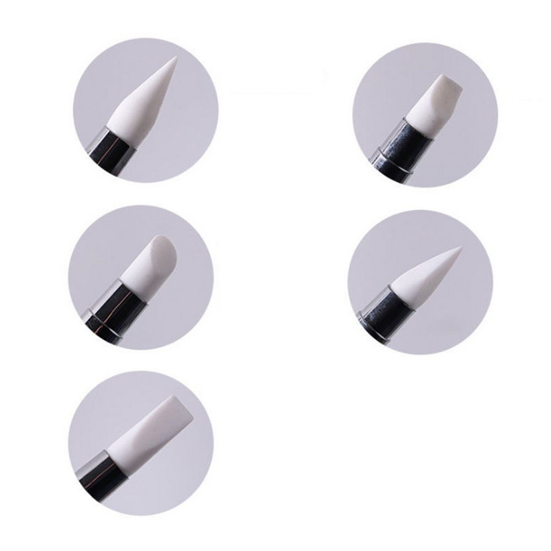 5 gab./komplekts Silikona māla tēlniecības rīks otu modelēšanai Punktveida nagu mākslas keramikas māla rīki DIY grebšanas skulptūru rīki