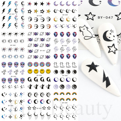 12 gab. Ūdens Uzlīme Nail Art Sirds Mīlestības Vēstules Kaķi Ziedi Uzlīmes Pārnesumi Slīdņi Tetovējums Valentīna Dekorācijas Manikīrs TRBY