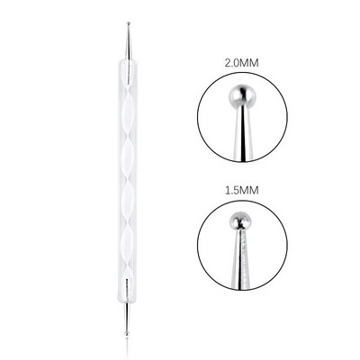 Nail Art pöttyös toll, spirálrúd horgos toll, rajzfestés márványozás barkács manikűr eszközök