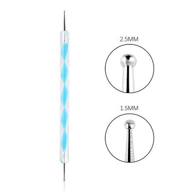 Nail Art pöttyös toll, spirálrúd horgos toll, rajzfestés márványozás barkács manikűr eszközök