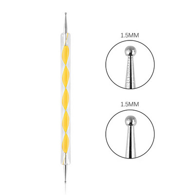 Nail Art pöttyös toll, spirálrúd horgos toll, rajzfestés márványozás barkács manikűr eszközök