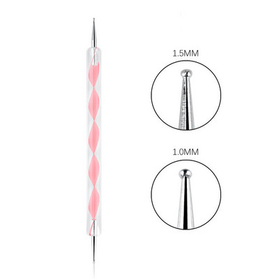 Nail Art pöttyös toll, spirálrúd horgos toll, rajzfestés márványozás barkács manikűr eszközök