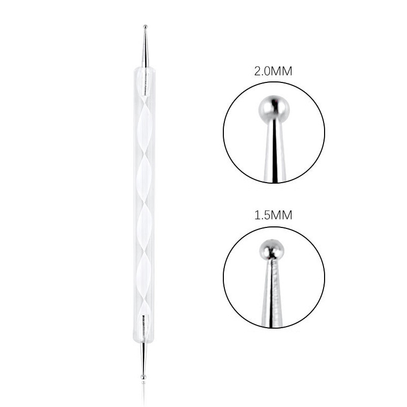 Nail Art pöttyös toll, spirálrúd horgos toll, rajzfestés márványozás barkács manikűr eszközök