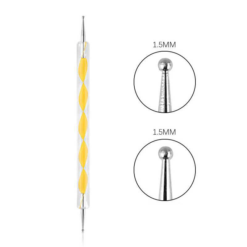 Nail Art pöttyös toll, spirálrúd horgos toll, rajzfestés márványozás barkács manikűr eszközök