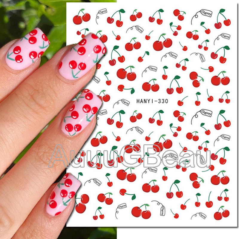 3d naljepnice za nokte Ljetno tropsko voće Žuti limuni Slova Ljepljivi klizači Naljepnice Ukrašena manikura za nokte