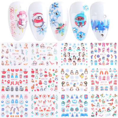 12gb Kawaii Cat nagu ūdens uzlīme Anime akvareļu dizaina folija nagu uzlīmēm Jauka karikatūra ūdenszīmes pārneses manikīra slīdnis