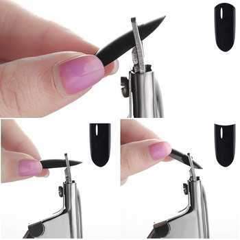 Професионални ножици за нокти Сребърни фалшиви върхове Резачка за ръбове Неръждаема стомана Маникюр Инструменти за ноктопластика Машинка за подстригване Педикюр