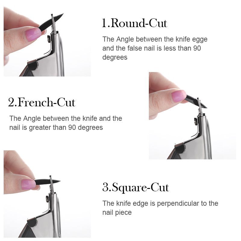 Profesionalios nagų kirpimo mašinėlės Sidabriniai klaidingi galiukai Kraštų kirpimo mašinėlė nerūdijančio plieno manikiūras nagų dailės įrankiai kirpimo mašinėlė pedikiūras