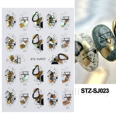 Laserski leptir naljepnice za nokte Holografska zmija zmaj srce zvijezda mjesec ljepljivi klizači 3D dekoracija naljepnica za nokte LASTZX