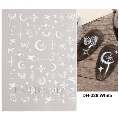 Laserski leptir naljepnice za nokte Holografska zmija zmaj srce zvijezda mjesec ljepljivi klizači 3D dekoracija naljepnica za nokte LASTZX