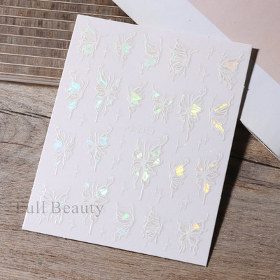 Laserski leptir naljepnice za nokte Holografska zmija zmaj srce zvijezda mjesec ljepljivi klizači 3D dekoracija naljepnica za nokte LASTZX