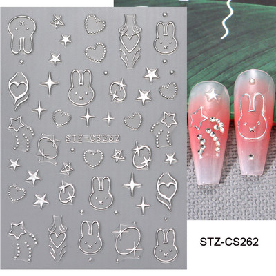 Laserski leptir naljepnice za nokte Holografska zmija zmaj srce zvijezda mjesec ljepljivi klizači 3D dekoracija naljepnica za nokte LASTZX