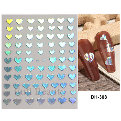 Laserski leptir naljepnice za nokte Holografska zmija zmaj srce zvijezda mjesec ljepljivi klizači 3D dekoracija naljepnica za nokte LASTZX