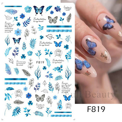 Laserski leptir naljepnice za nokte Holografska zmija zmaj srce zvijezda mjesec ljepljivi klizači 3D dekoracija naljepnica za nokte LASTZX