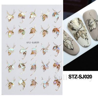 Laserski leptir naljepnice za nokte Holografska zmija zmaj srce zvijezda mjesec ljepljivi klizači 3D dekoracija naljepnica za nokte LASTZX