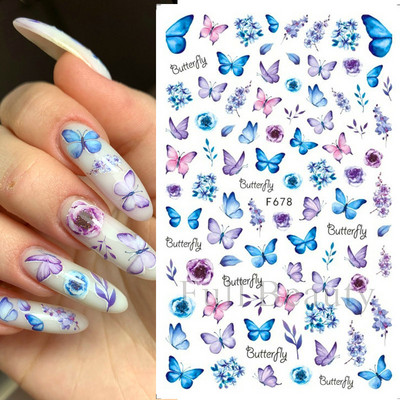 Laserski leptir naljepnice za nokte Holografska zmija zmaj srce zvijezda mjesec ljepljivi klizači 3D dekoracija naljepnica za nokte LASTZX