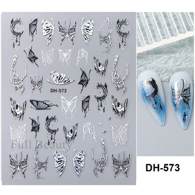 Laserski leptir naljepnice za nokte Holografska zmija zmaj srce zvijezda mjesec ljepljivi klizači 3D dekoracija naljepnica za nokte LASTZX