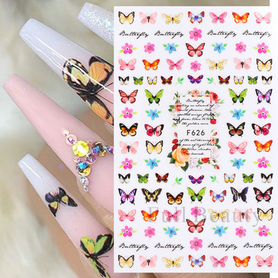 Laserski leptir naljepnice za nokte Holografska zmija zmaj srce zvijezda mjesec ljepljivi klizači 3D dekoracija naljepnica za nokte LASTZX