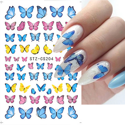 3D hologrāfisks, melns tauriņš, nagi, slīdnis, lāzers, pašlīmējošās uzlīmes, tumšās pils, pušķi, modeļi, manikīra uzlīmes, dekors 2023. g.