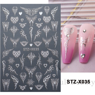 3D hologrāfisks, melns tauriņš, nagi, slīdnis, lāzers, pašlīmējošās uzlīmes, tumšās pils, pušķi, modeļi, manikīra uzlīmes, dekors 2023. g.