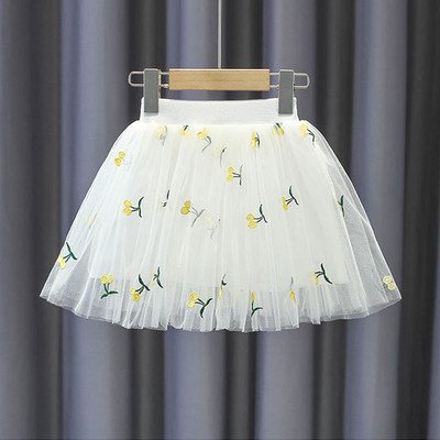 Slatke izvezene djevojačke mrežaste tutu suknje princeze Ljetne Chlid plisirane minice Odjeća za ples za karnevalske nastupe 1-14 g