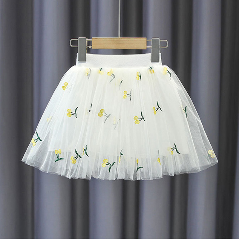 Slatke izvezene djevojačke mrežaste tutu suknje princeze Ljetne Chlid plisirane minice Odjeća za ples za karnevalske nastupe 1-14 g