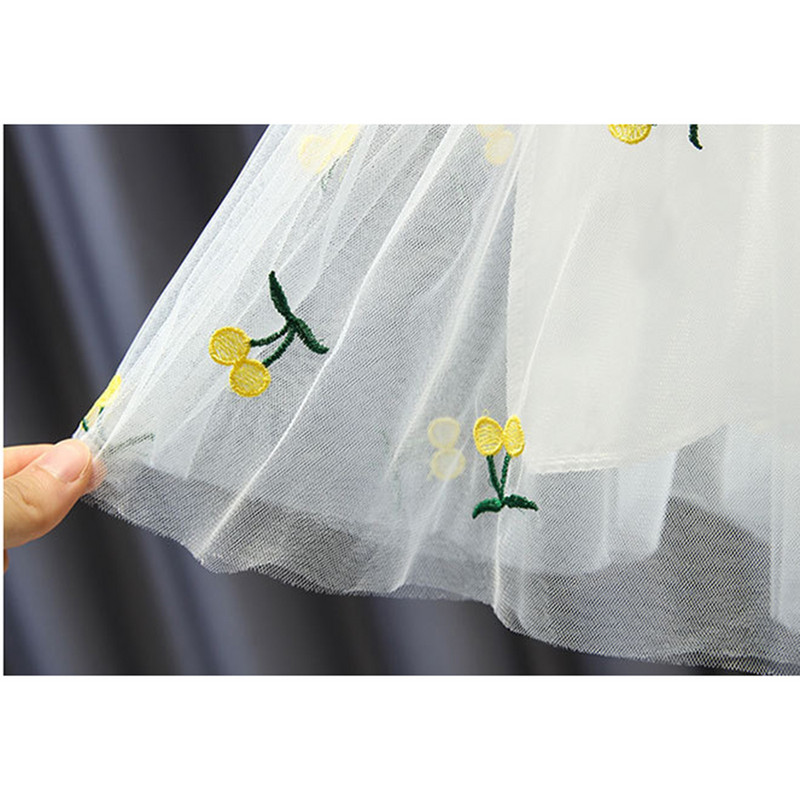 Slatke izvezene djevojačke mrežaste tutu suknje princeze Ljetne Chlid plisirane minice Odjeća za ples za karnevalske nastupe 1-14 g