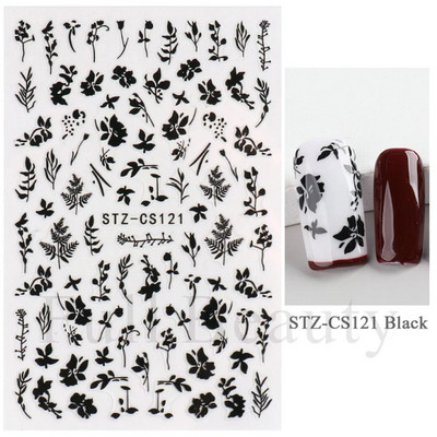 Nagu mākslas ziedu lapu uzlīmes Nagu slīdņi jauks zils ziedu dizains pavasara sakuras ķiršu koka pašlīmējošās nagu mākslas uzlīmes Dekors