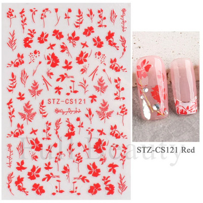 Nagu mākslas ziedu lapu uzlīmes Nagu slīdņi jauks zils ziedu dizains pavasara sakuras ķiršu koka pašlīmējošās nagu mākslas uzlīmes Dekors