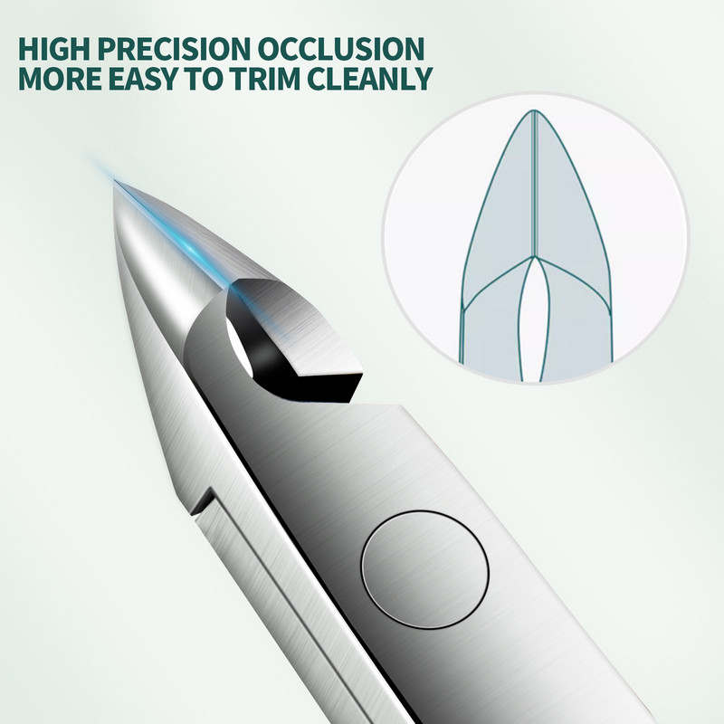 Nailpop Profesionalus nerūdijančio plieno nagų kirpimo žirklinės žnyplės Funkcinis odelių stūmimo valiklis Manikiūro nagų dailės priežiūros įrankių rinkinys