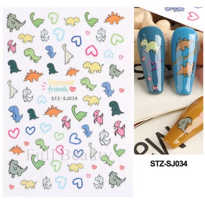 3D Kawaii melnā kaķa uzlīmes nagiem Jauka kaķenīte, trusis nagu uzlīme japāņu multfilma dzīvnieki Uzlīmes manikīra piederumi