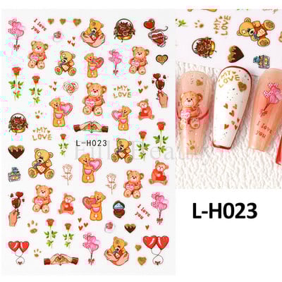 3D Kawaii melnā kaķa uzlīmes nagiem Jauka kaķenīte, trusis nagu uzlīme japāņu multfilma dzīvnieki Uzlīmes manikīra piederumi